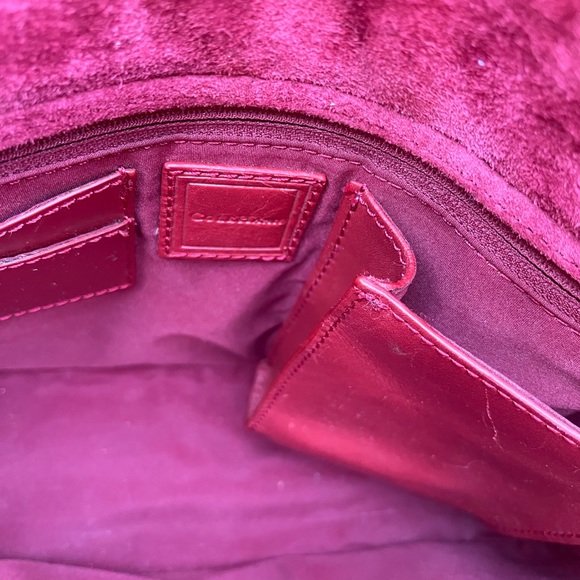 Cole Haan Red Leather Shoulder Bag Purse Dual Handles - Picture 11 of 13